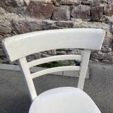 2 chaises viennoises en bois courbé blanc, 1950