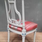 Louis XVI style lacquered chair with lyre back