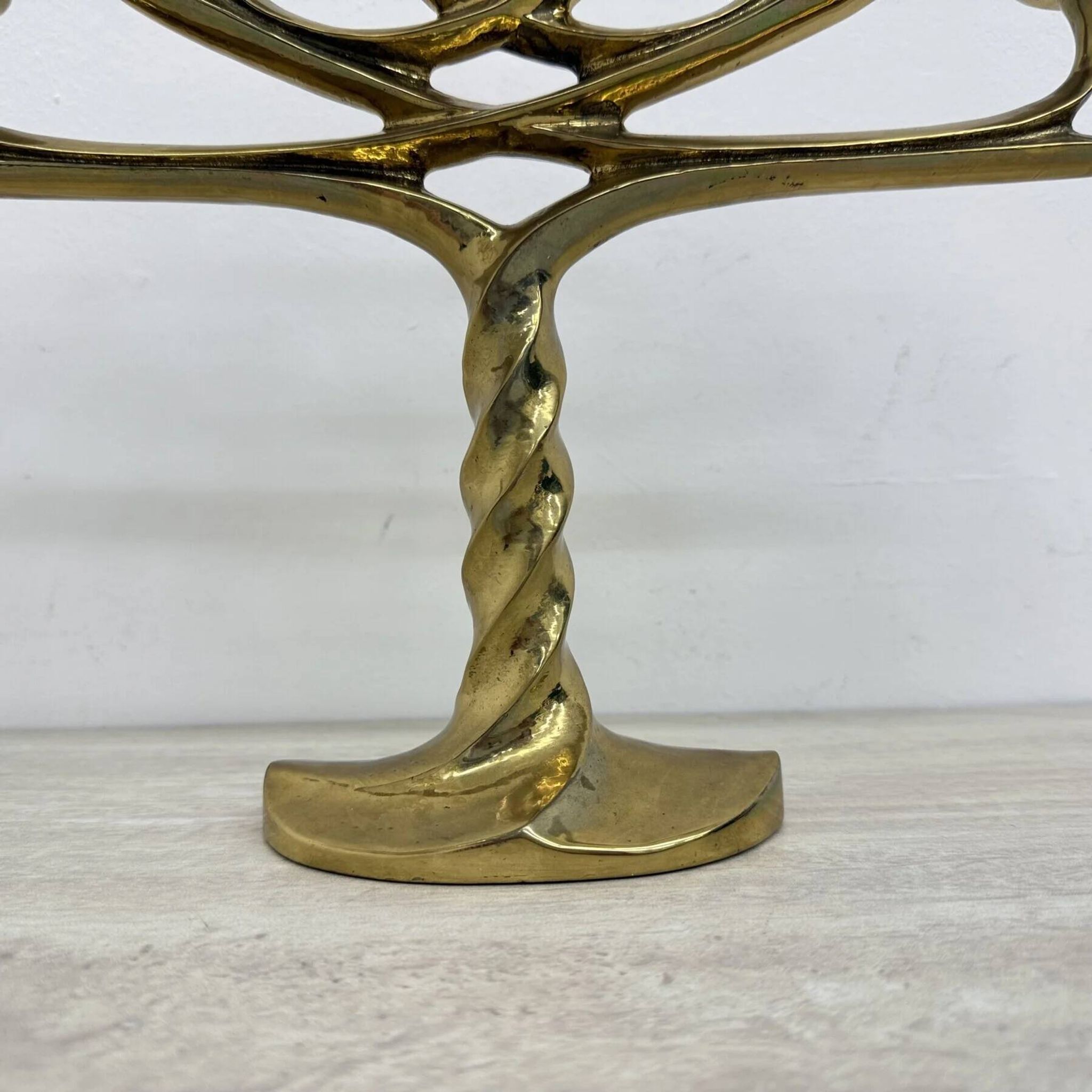 Mid-century large brutalist solid bronze candleholder, 1970s