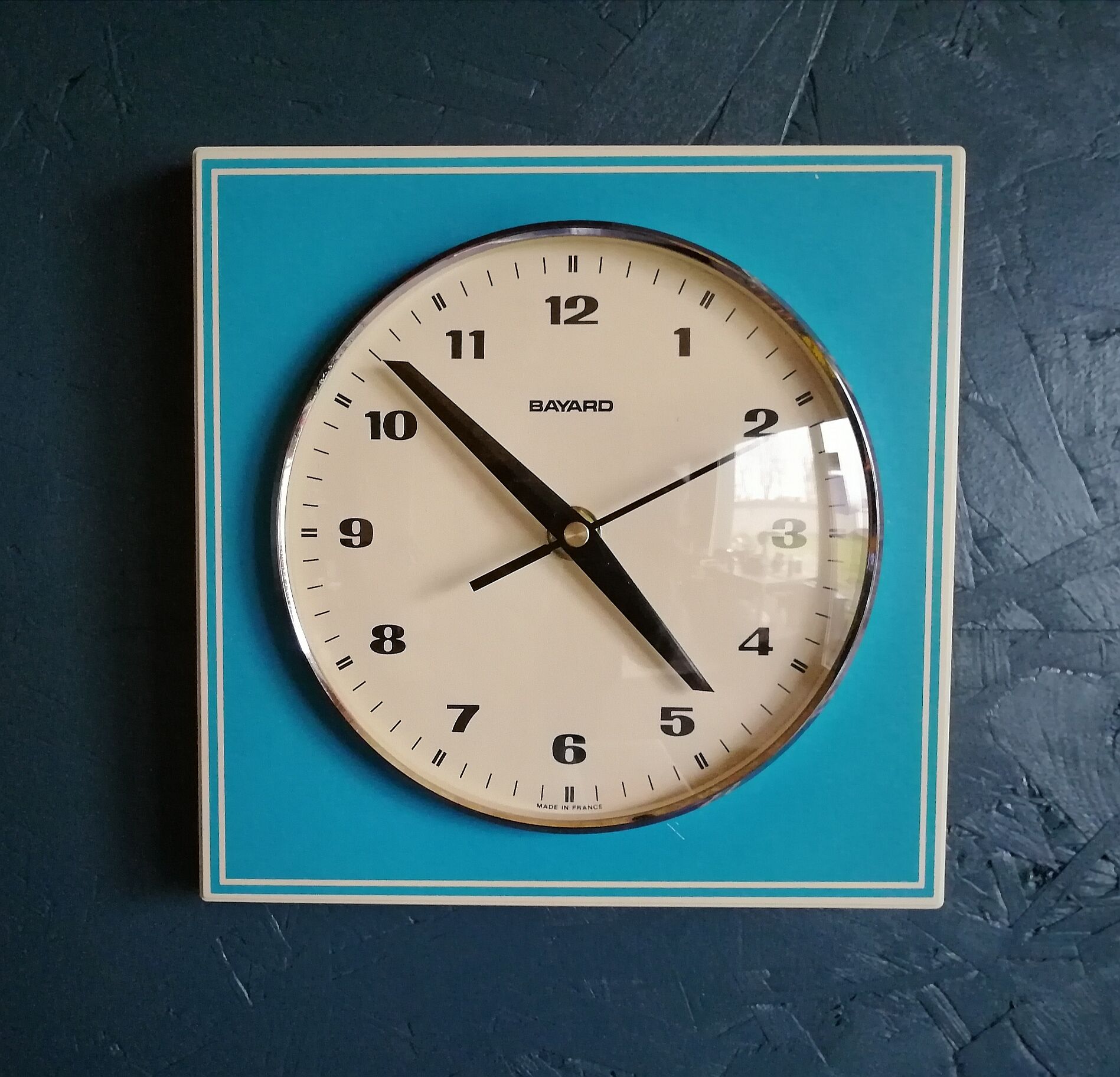 Horloge vintage pendule murale "Bayard Bleue"