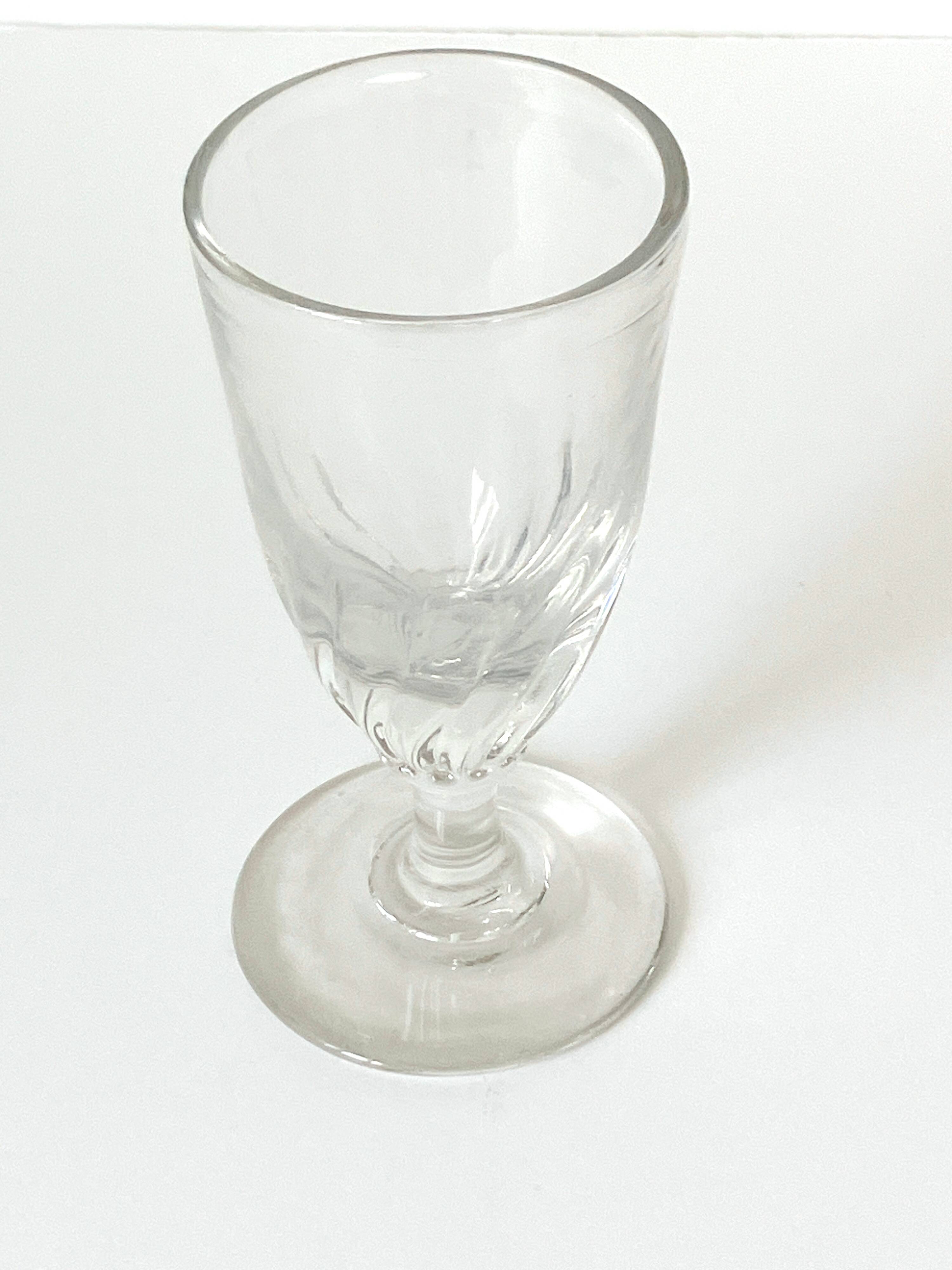 old absinthe stemmed glass, 1900, 19th century, mouth blown
