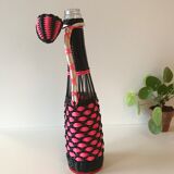 Bottle pink and black scoubidou