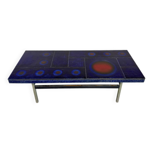 Table basse en céramique - bleue