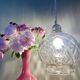 Vintage globe pendant light in transparent glass