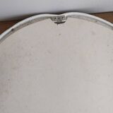 Old Oval Cast Iron Mirror - White - Vintage - 48 x 38.5 cm.