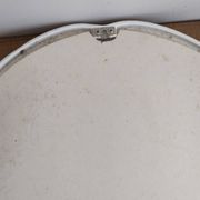 Ancien Miroir Ovale En Fonte - Blanc - Vintage - 48 x 38,5 cm.