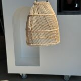 Rattan pendant lamp in the shape of bell D25 H28
