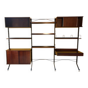 Libreria modulare Urio in teak di Ico & Luisa Parisi per MIM, Roma, anni '60