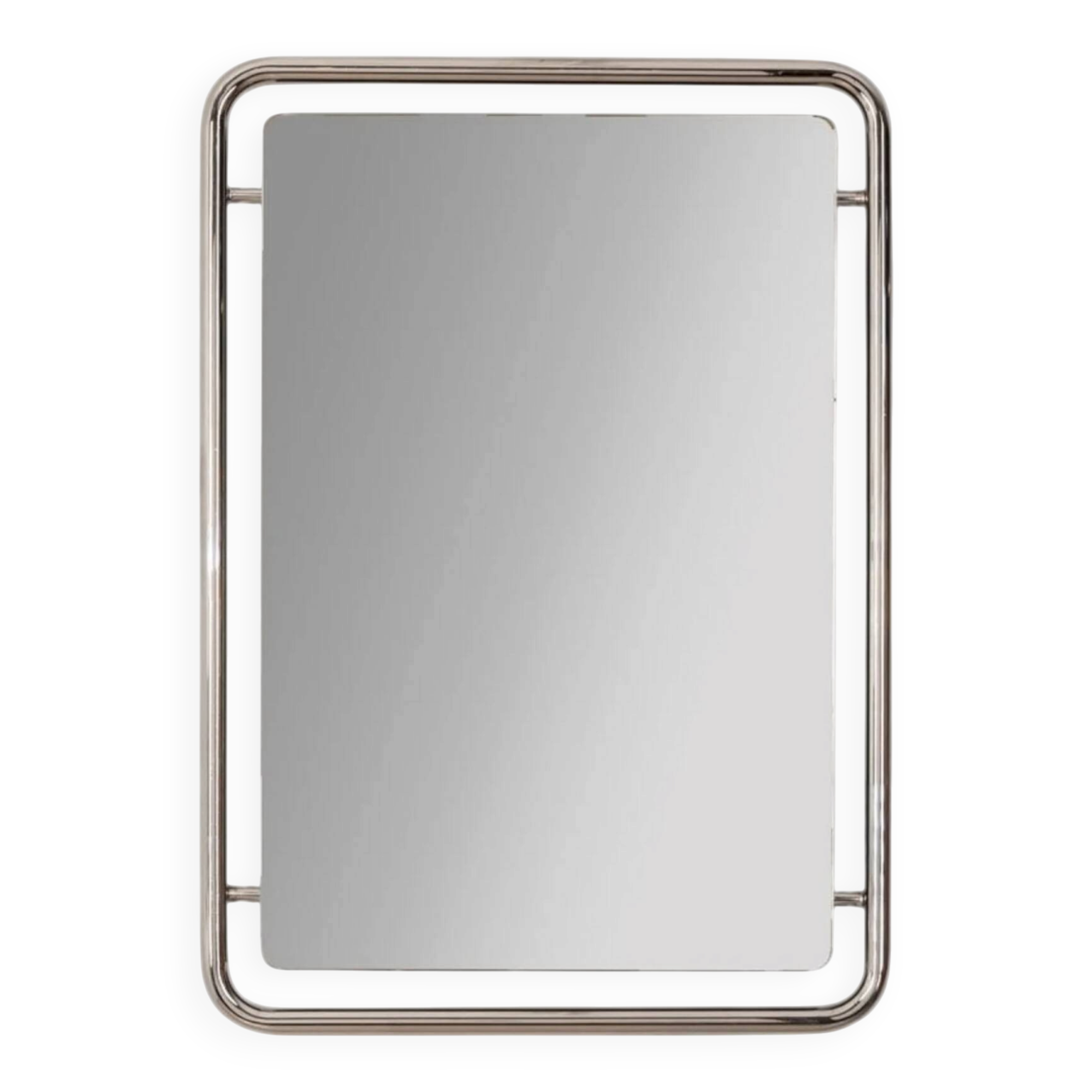 Italian space age wall mirror from the 60s/70s – tubular chrome –