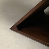 Gerrit Rietveld Zig Zag Chair is dark brown stained wood