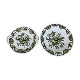 Duo de plats ronds Windsor par Ridgway Staffordshire