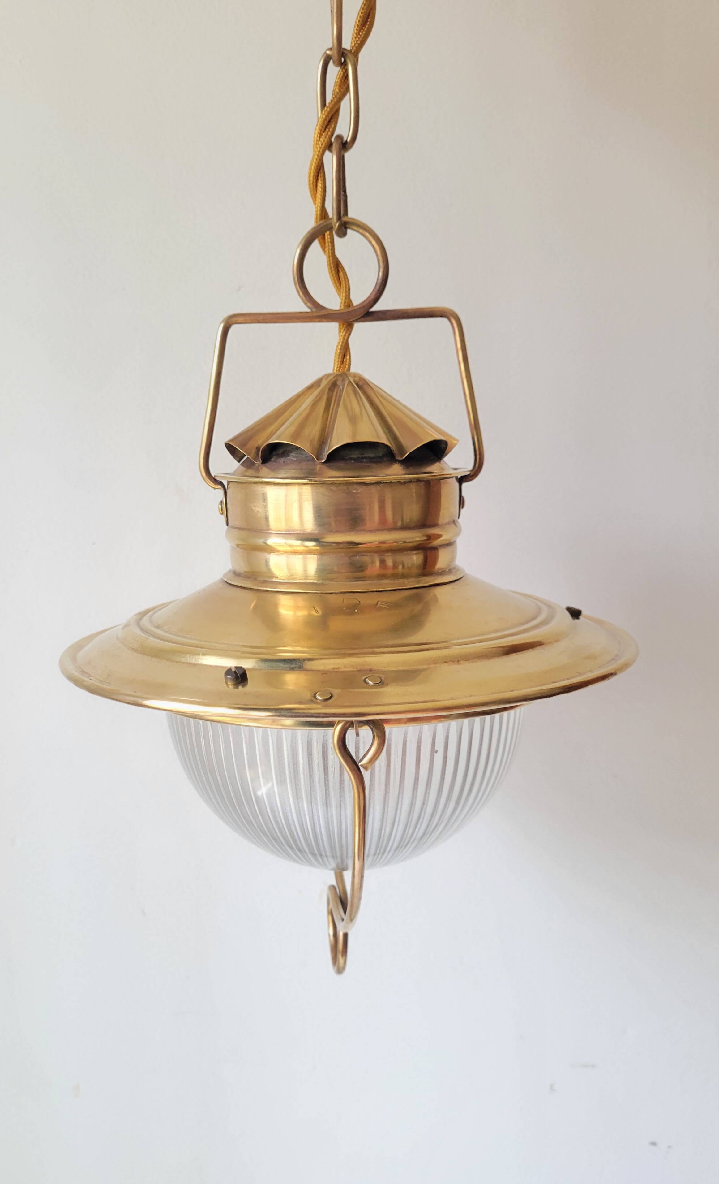 Holophane marine wall light in brass