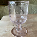 Set of 5 pink bubble glasses – Biot glassware – vintage** Pretty lo
