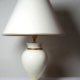 Ivory crackled earthenware lamp, attributed to Le Dauphin, 1980s-90s.