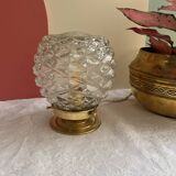 Vintage table lamp in chiseled glass - pineapple model