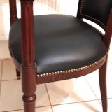 fauteuil de bureau style Louis XVI, acajou ,fin XIXè restauré à neuf