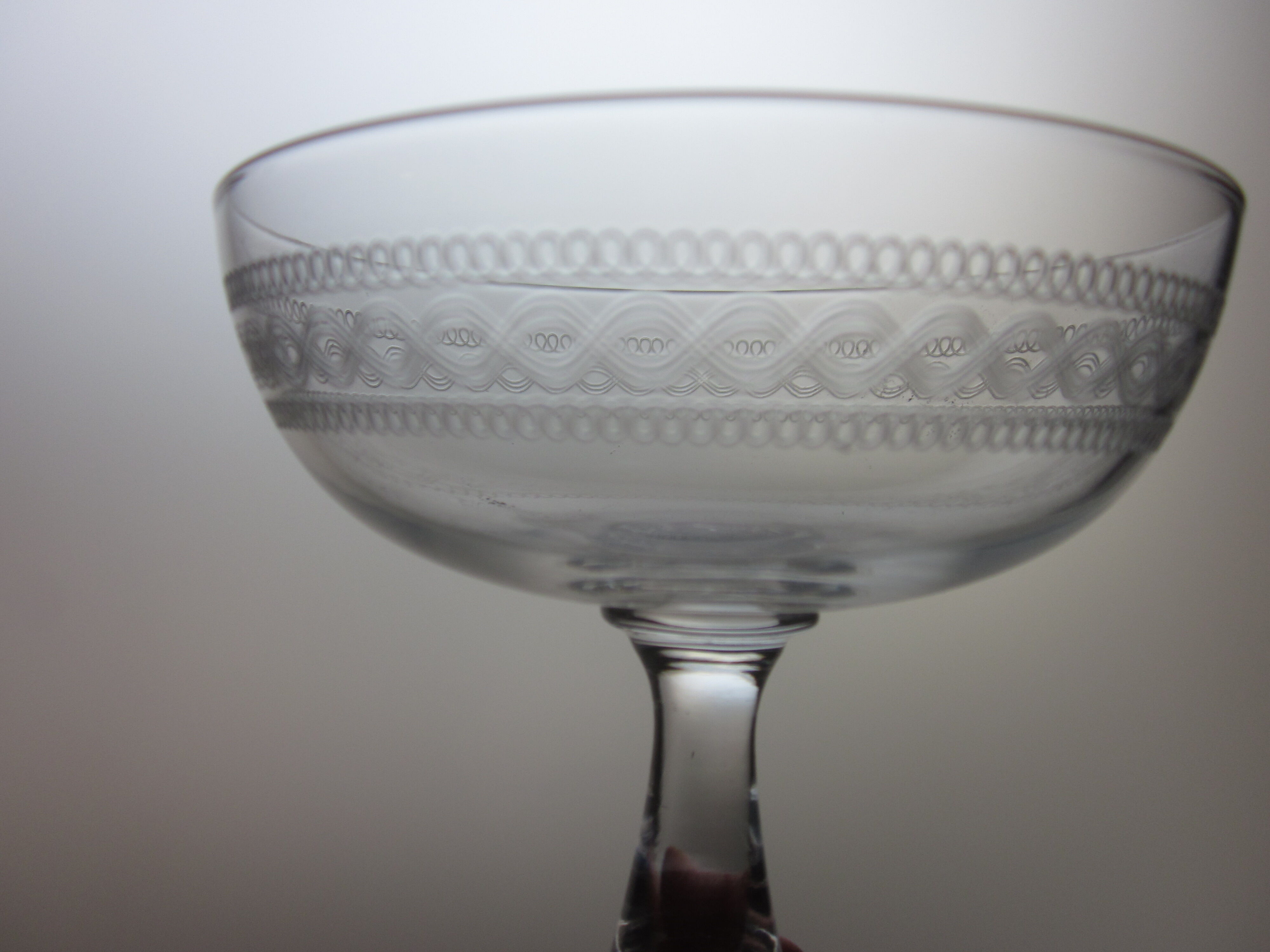 Set of 4 old champagne glasses