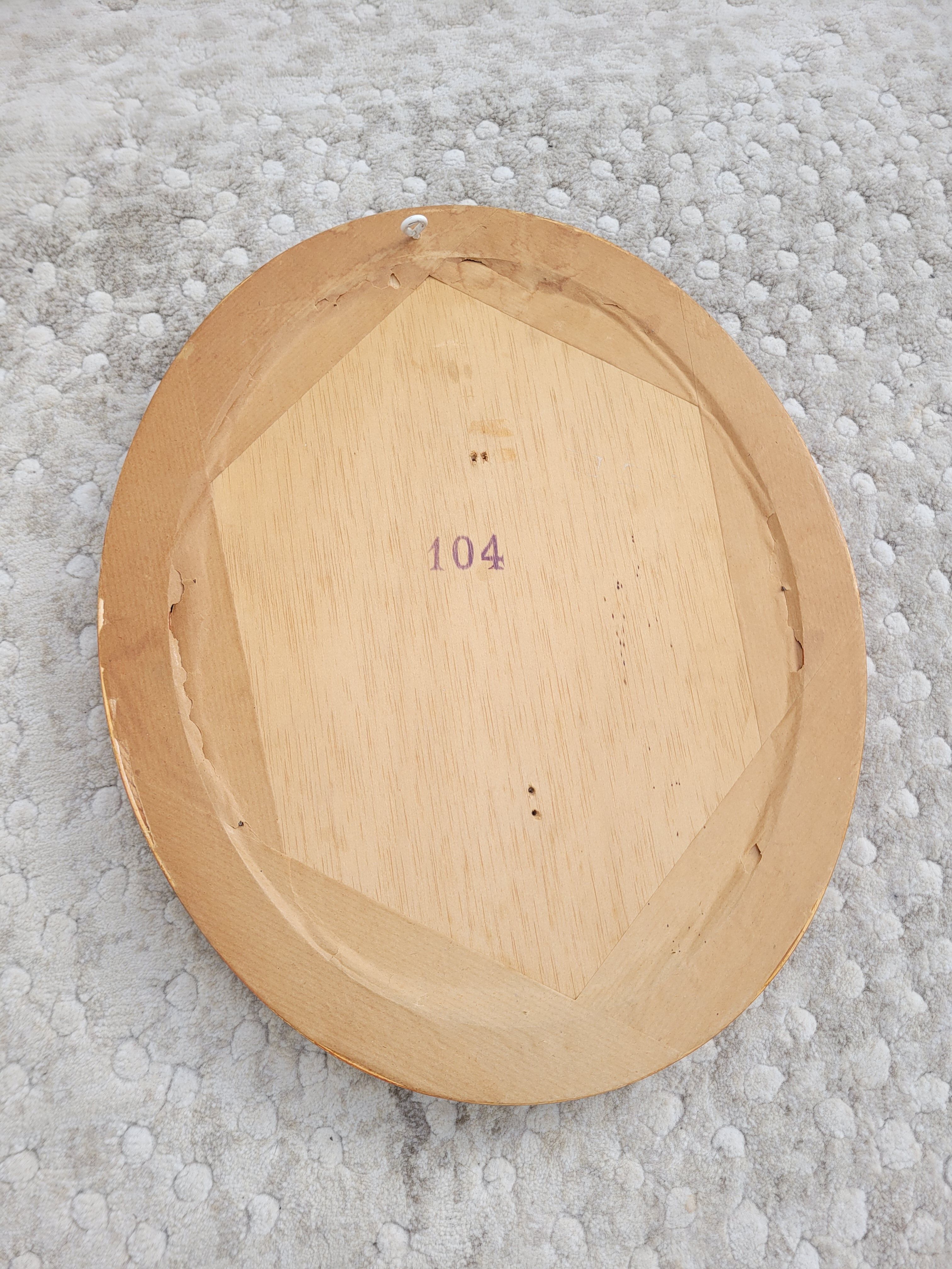 Old oval golden mirror 30x35cm