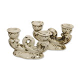 Set of two antique porcelain candle holders