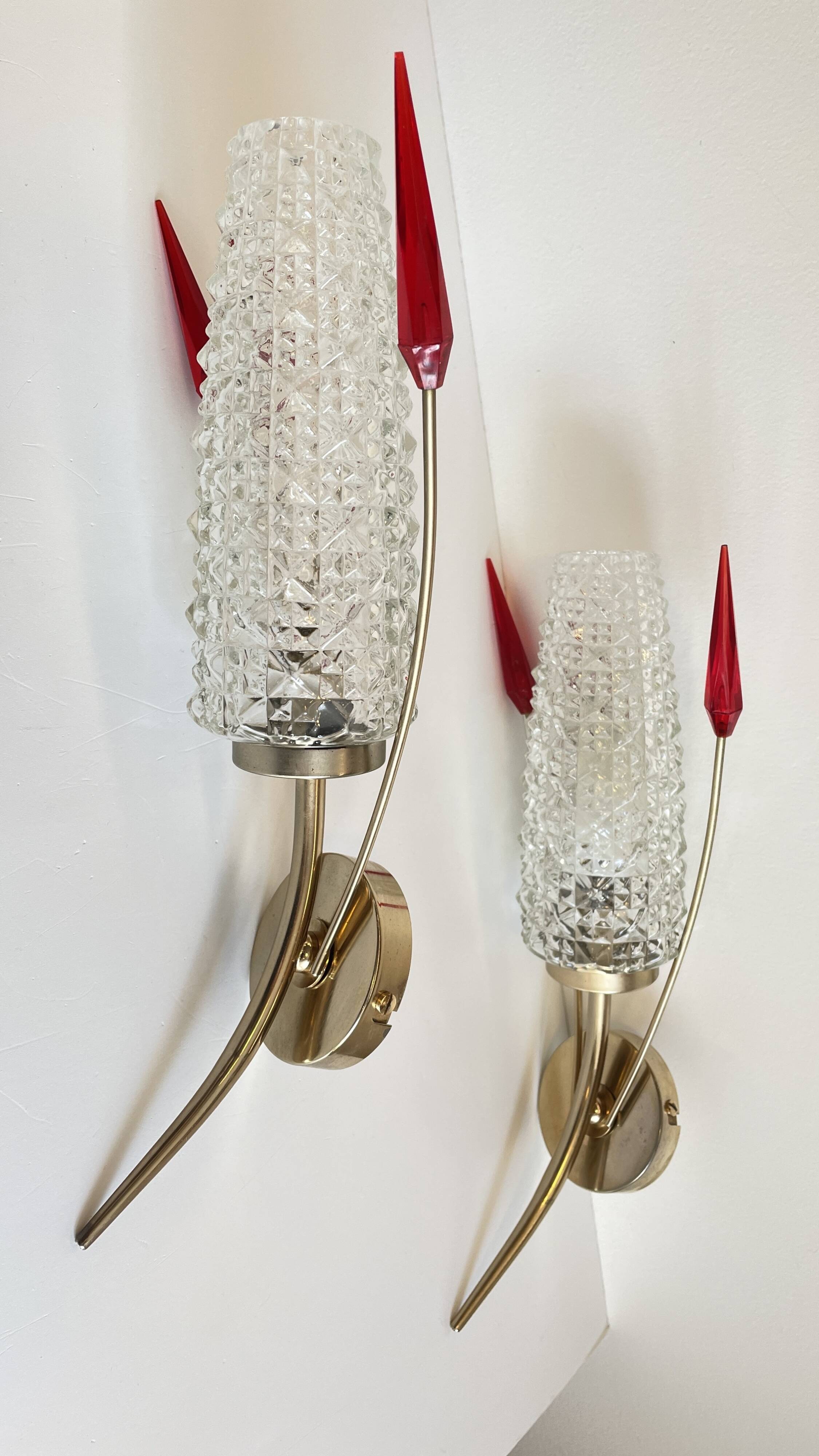 Pair of retro 60s wall lights