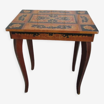 Table, music box, inlaid jewel table