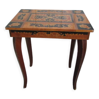 Table, music box, inlaid jewel table