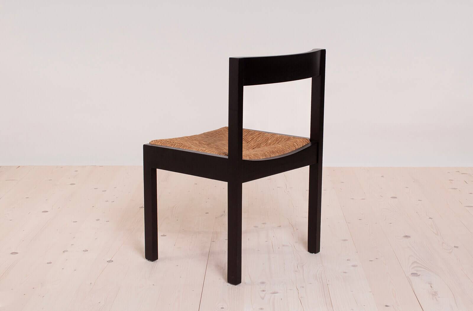 Vintage dining set, 4 chairs, extendable dining table, rope seating, 1970s