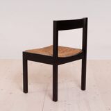 Vintage dining set, 4 chairs, extendable dining table, rope seating, 1970s