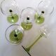 5 glasses with feet vintage white wine