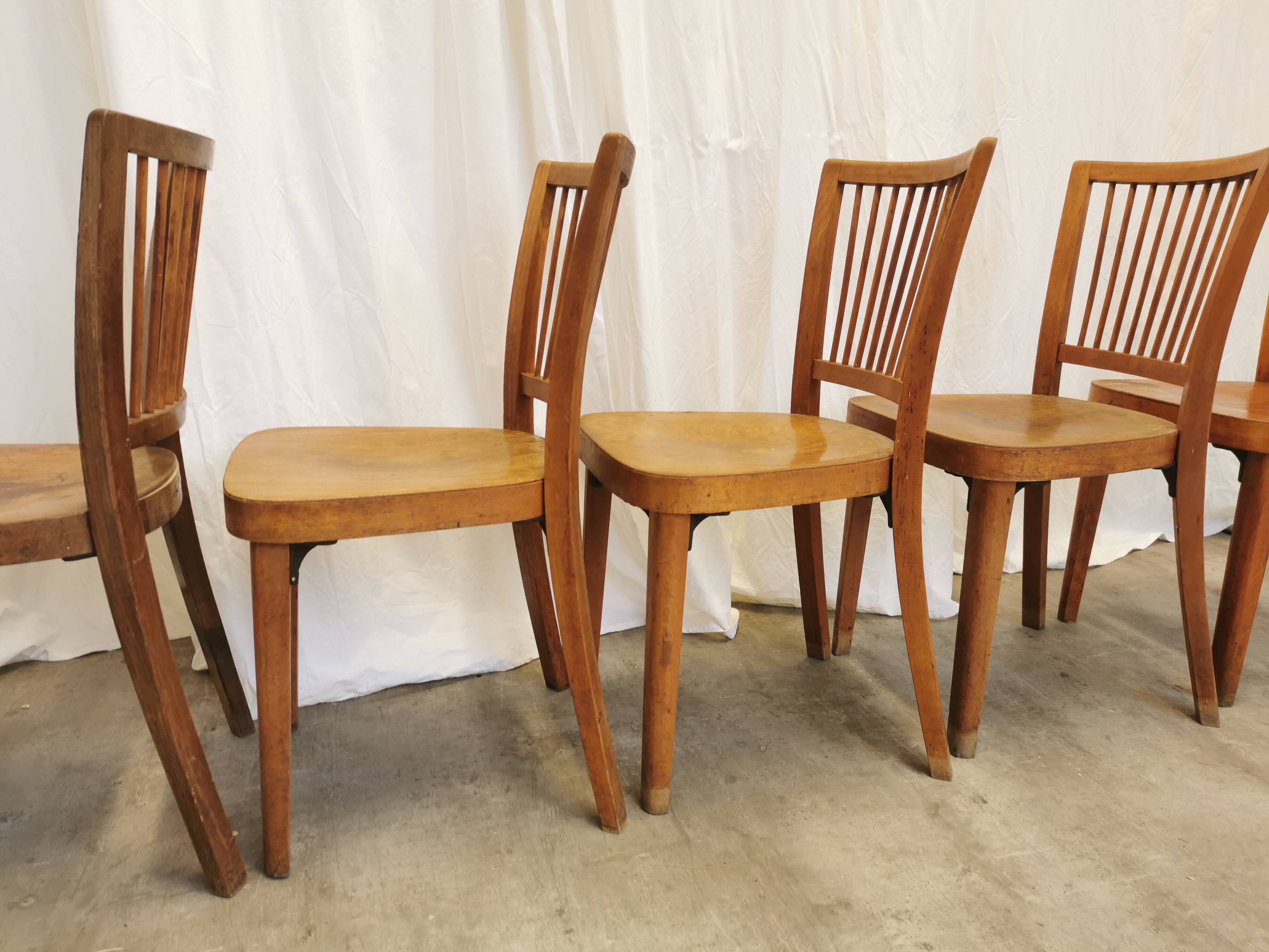 Vintage STOL Kamnik Wooden Dining Chair: 1960s Yugoslavia Bistro Style