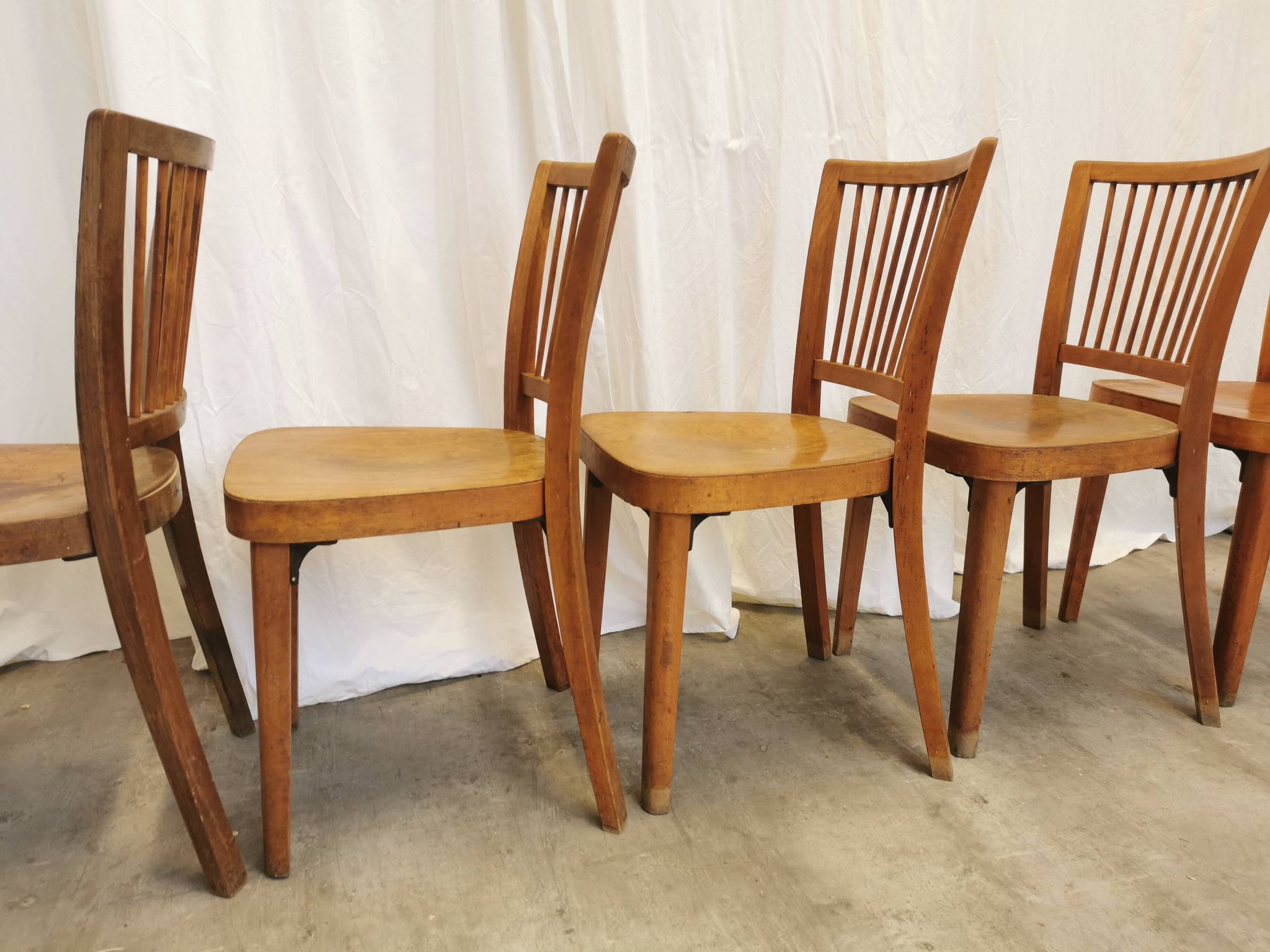 Vintage STOL Kamnik Wooden Dining Chair: 1960s Yugoslavia Bistro Style