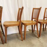 Vintage STOL Kamnik Wooden Dining Chair: 1960s Yugoslavia Bistro Style