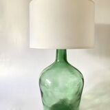 Glass lamp, braided fabric cable, new lampshade