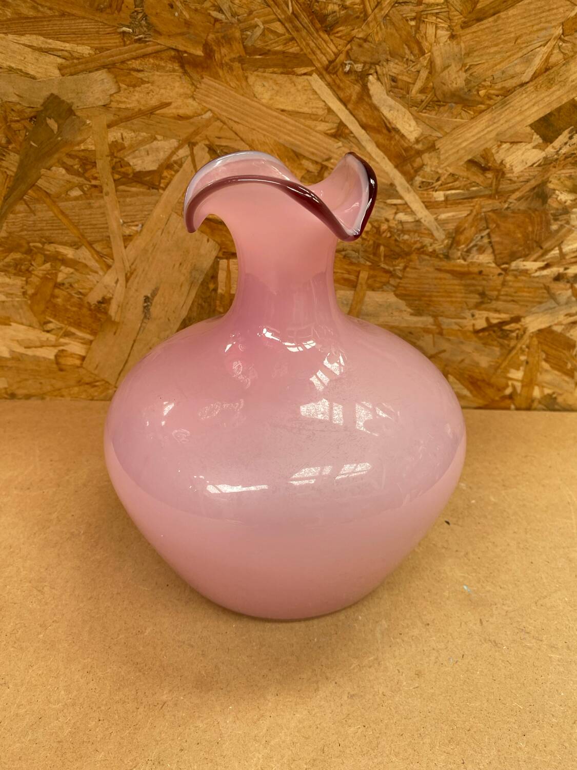 Old Vintage Pink Opaline Soliflore Vase
