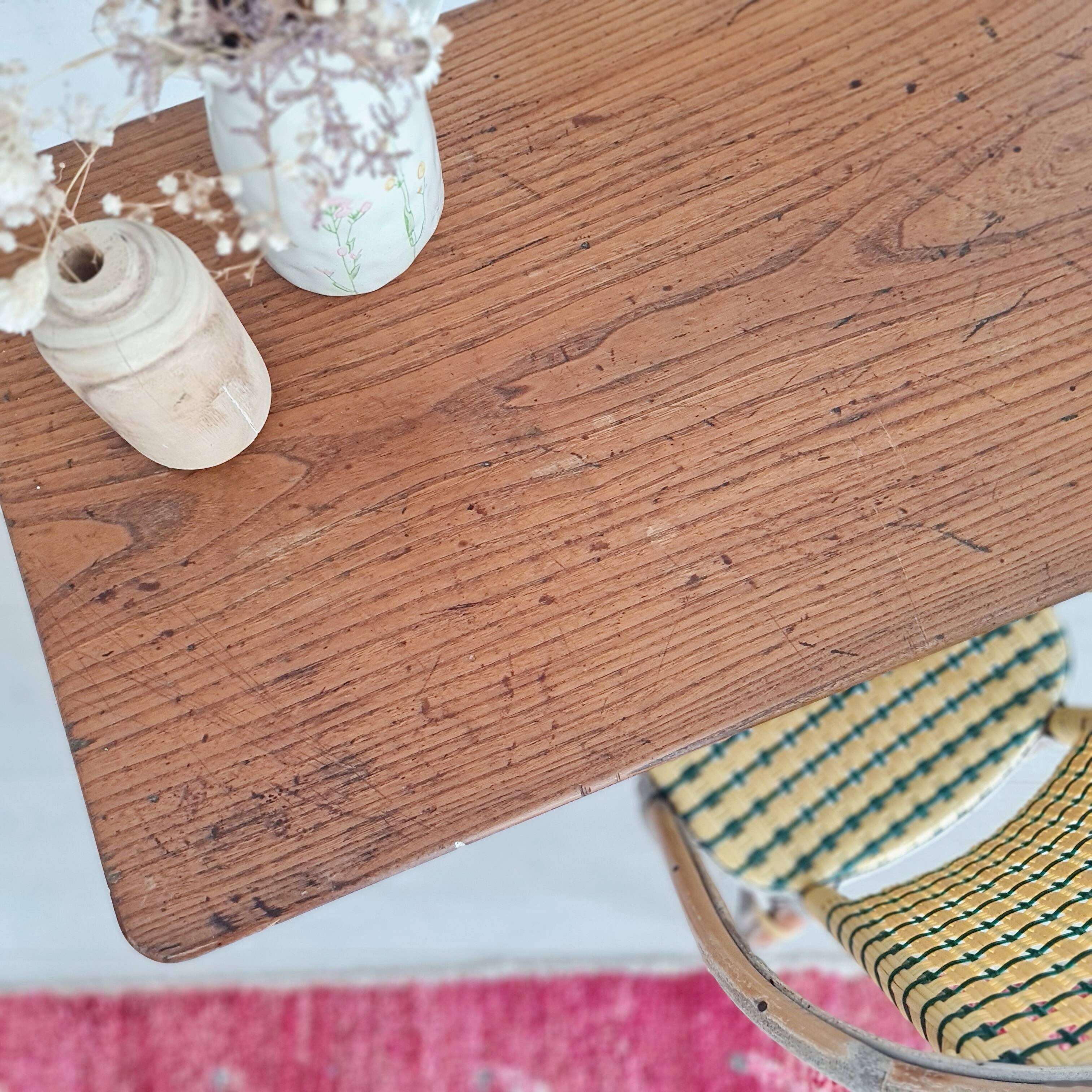 Solid wood desk table with turned legs