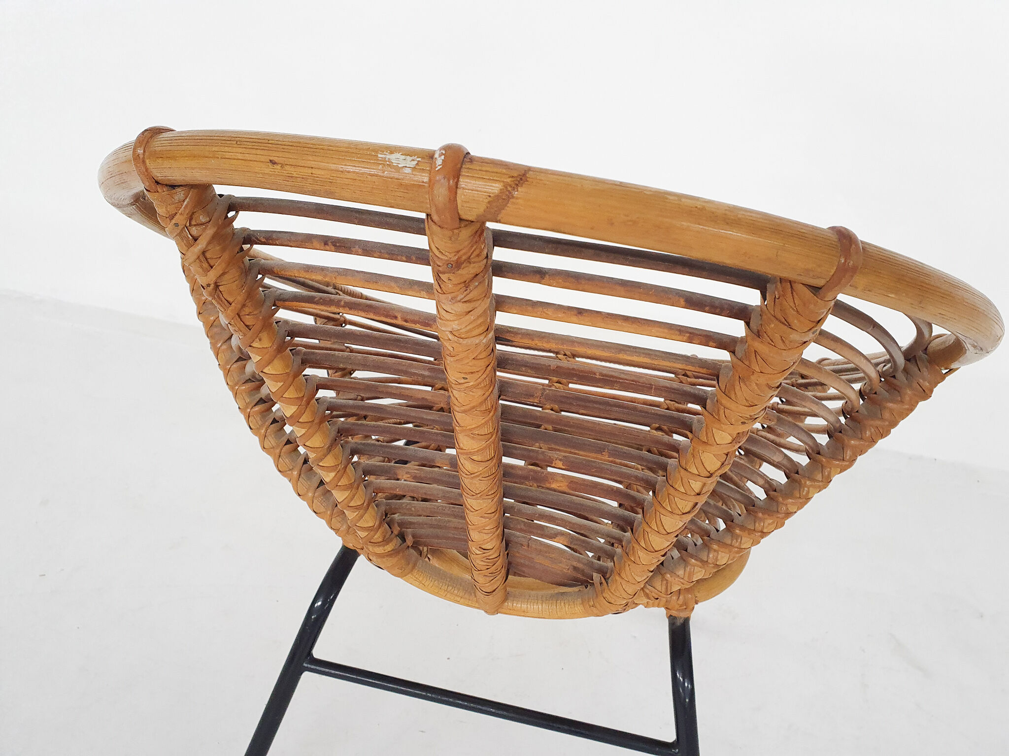 Rohe Noordwolde rattan lounge chair, The Netherlands 1950