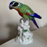 Perroquet en porcelaine de Saxe 19e signée
