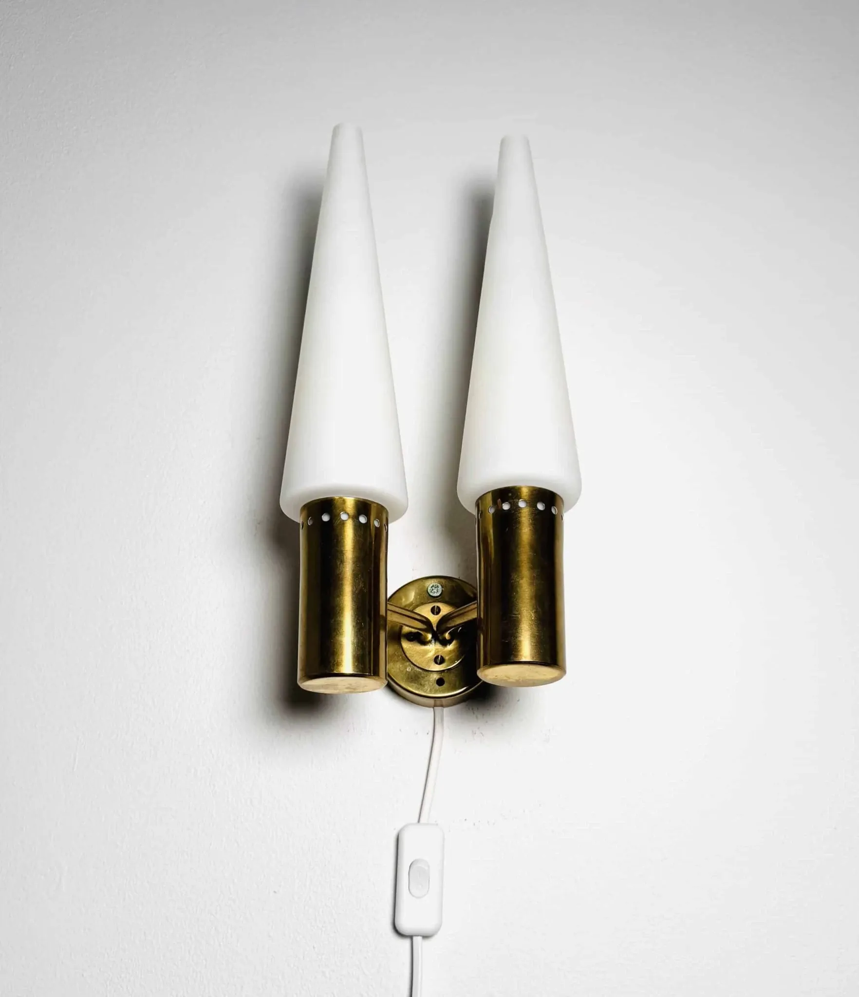 Brass Coloured Double Wall Lamp By Hans-Agne Jakobsson For Markaryd, Sweden, 1960S