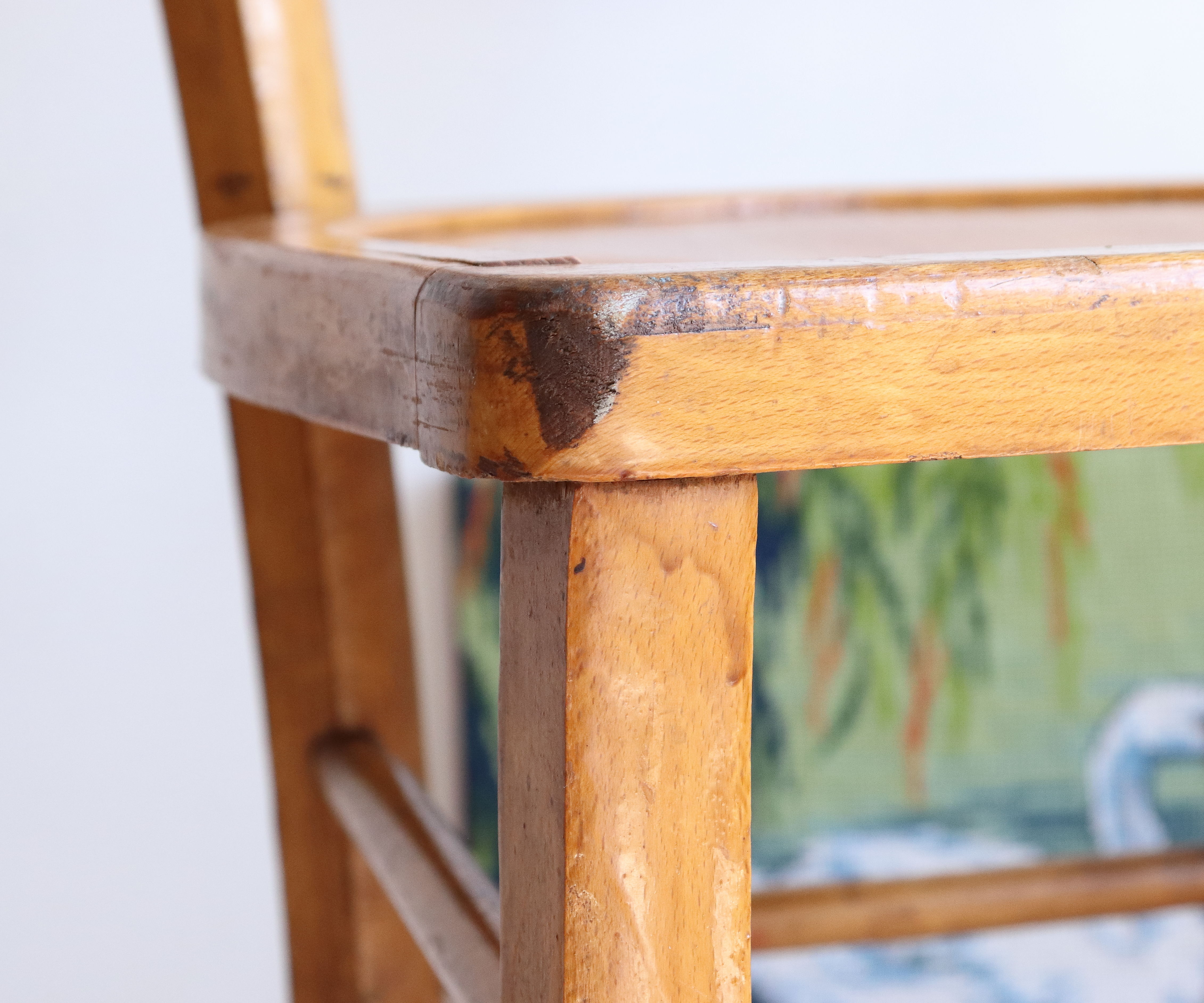 Bistro chair of the 50s in patinated wood