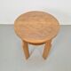 Art Deco Round Oak Side Table, 1930s