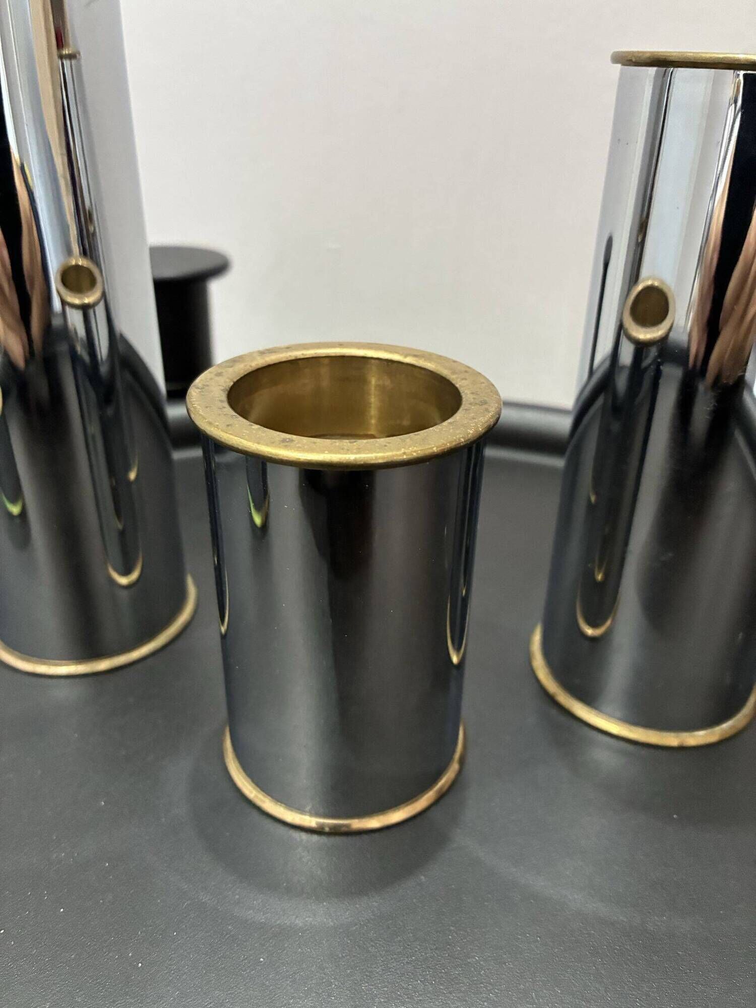 Set of 4 Cylinder 2000 candle holders by Staffan Engelsson, 1970s