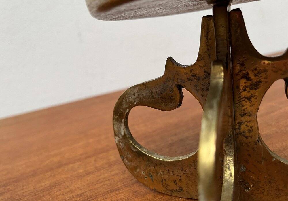 Vintage brutalist metal candle holders, 1970s, set of 2