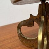 Vintage brutalist metal candle holders, 1970s, set of 2