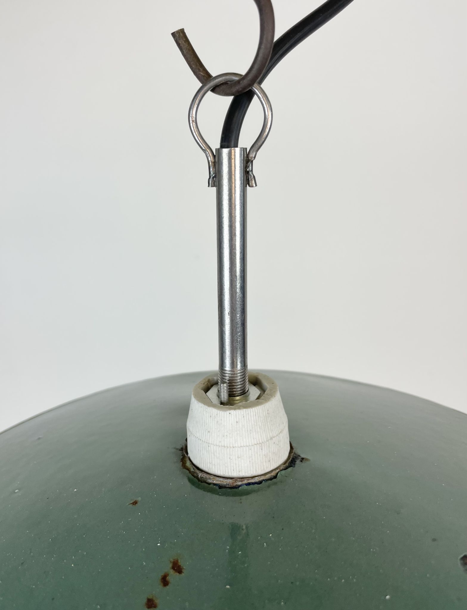 Industrial petrol enamel pendant light, 1970s
