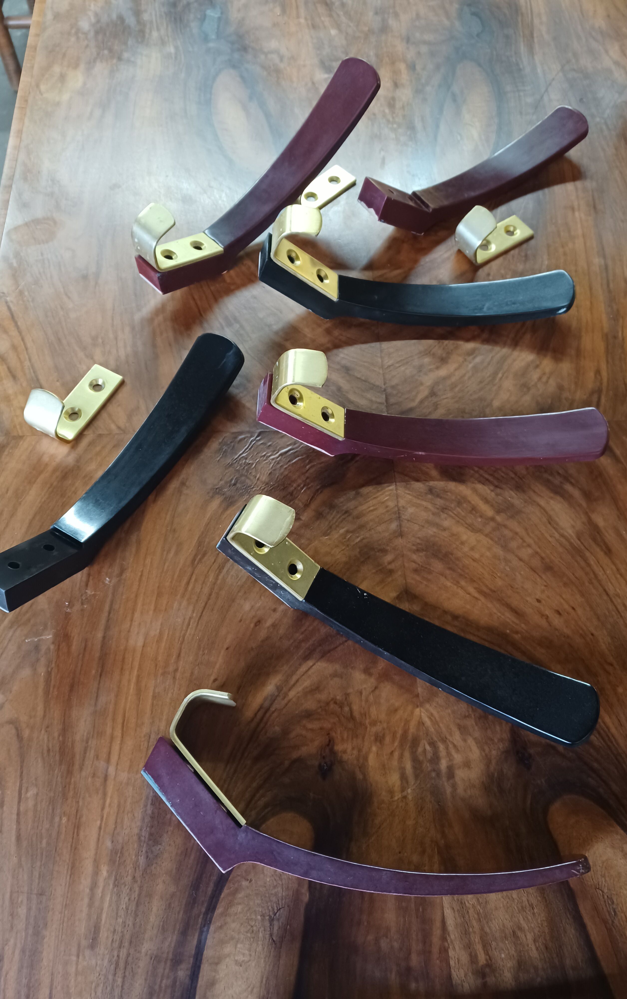 10 hooks, KM Austria, bakelite and brass