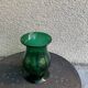 Grand Photophore, Bougeoir en verre soufflé vert, de style verrerie de BIOT, made in france