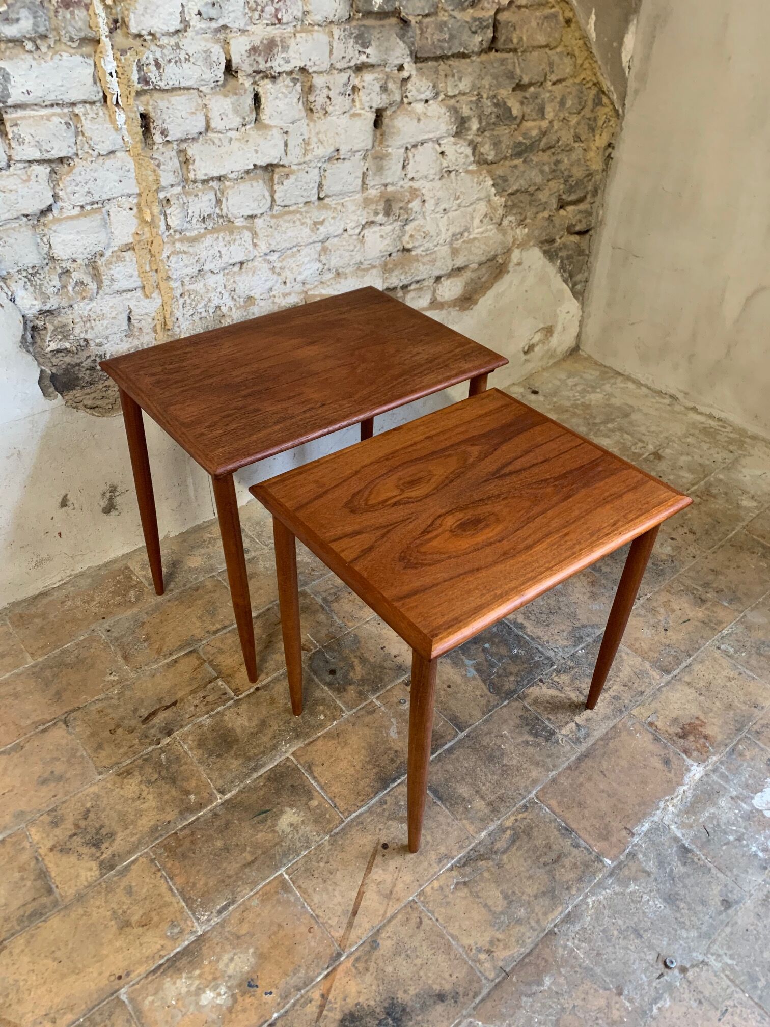 Danish teak trundle coffee tables