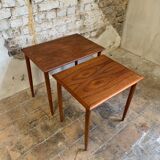 Danish teak trundle coffee tables