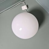 Space Age table lamp in white opaline and chrome metal, 1970