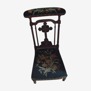 French wooden prayer chair